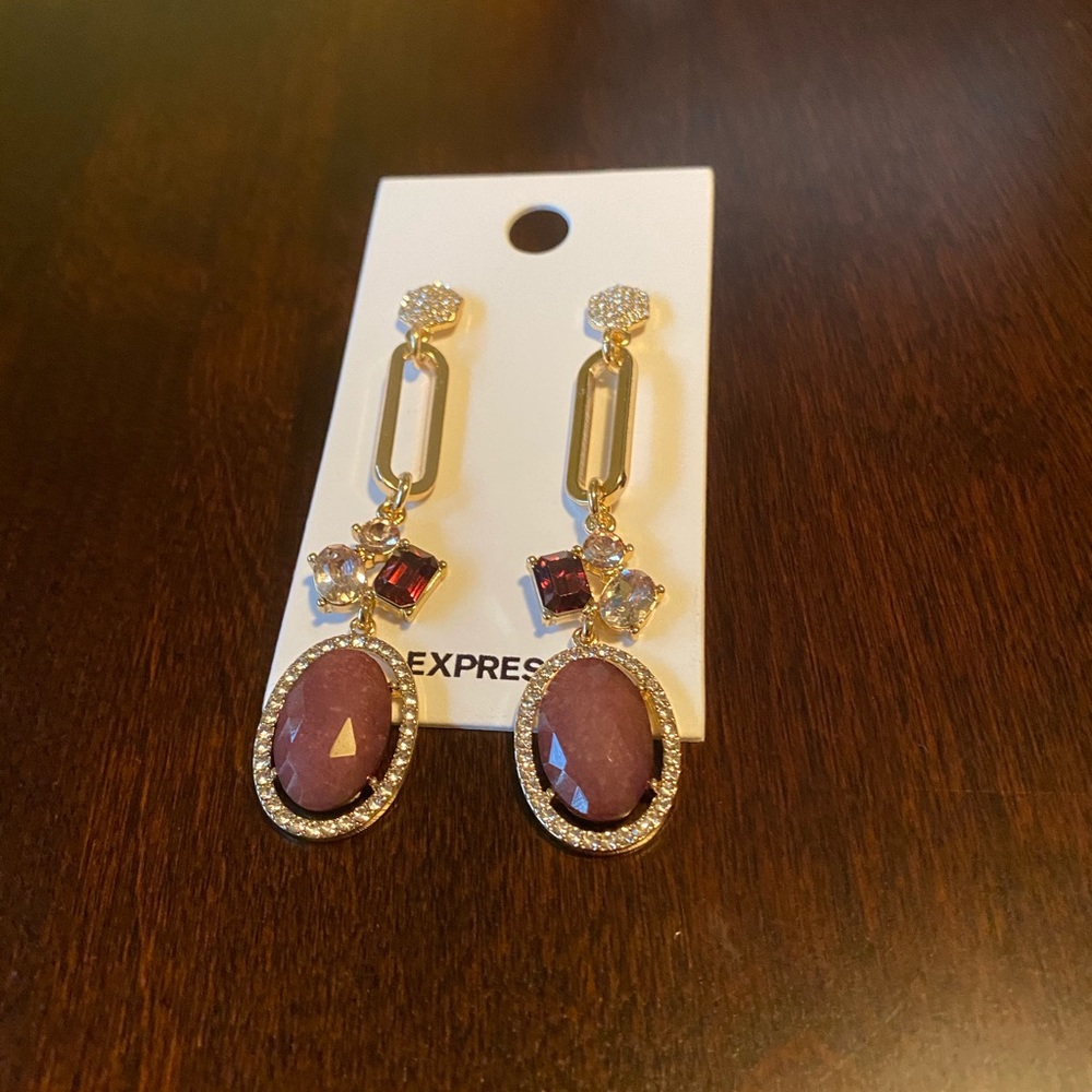 Golf plated earrings with ornate rhinestone